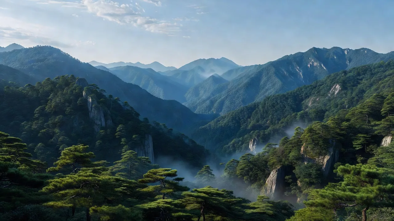 重なる山々