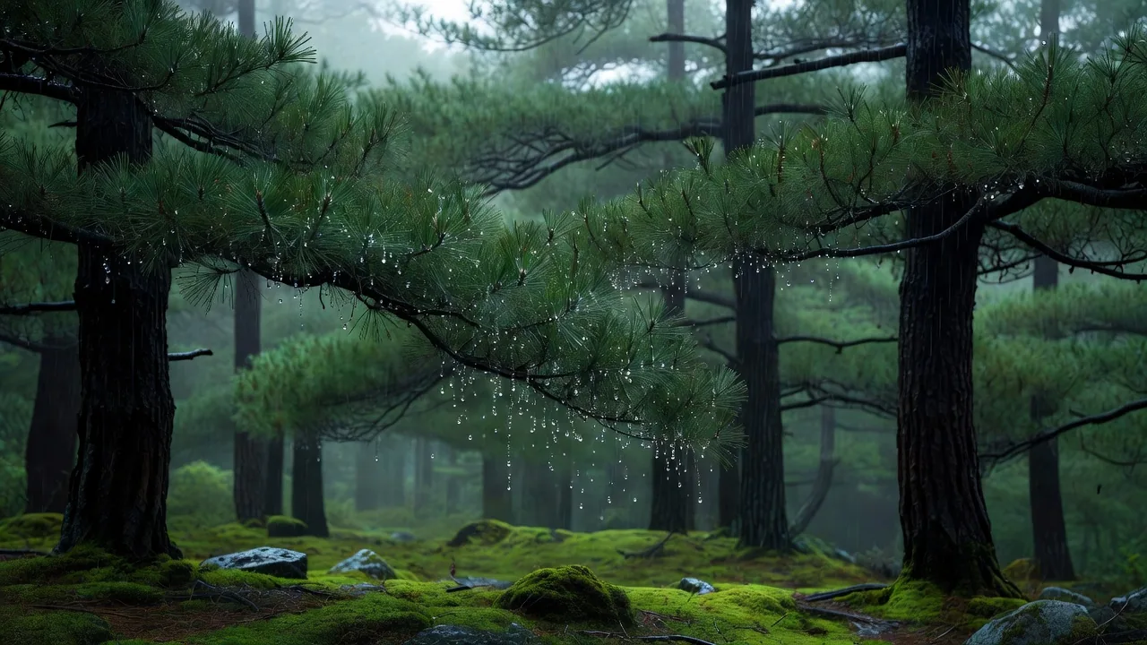 雨の松霧