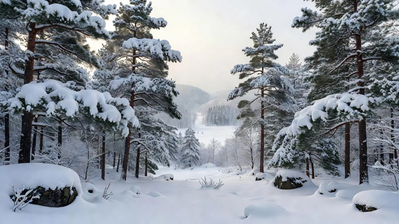 冬の雪松