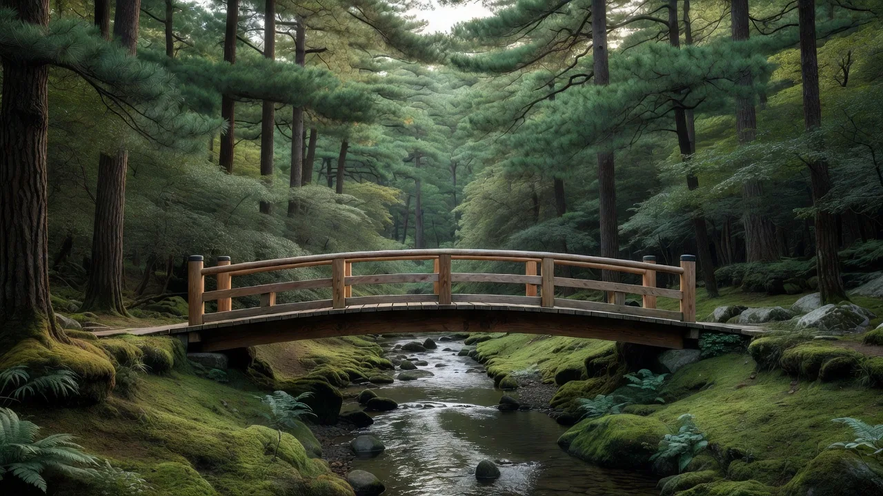 渓流の木橋